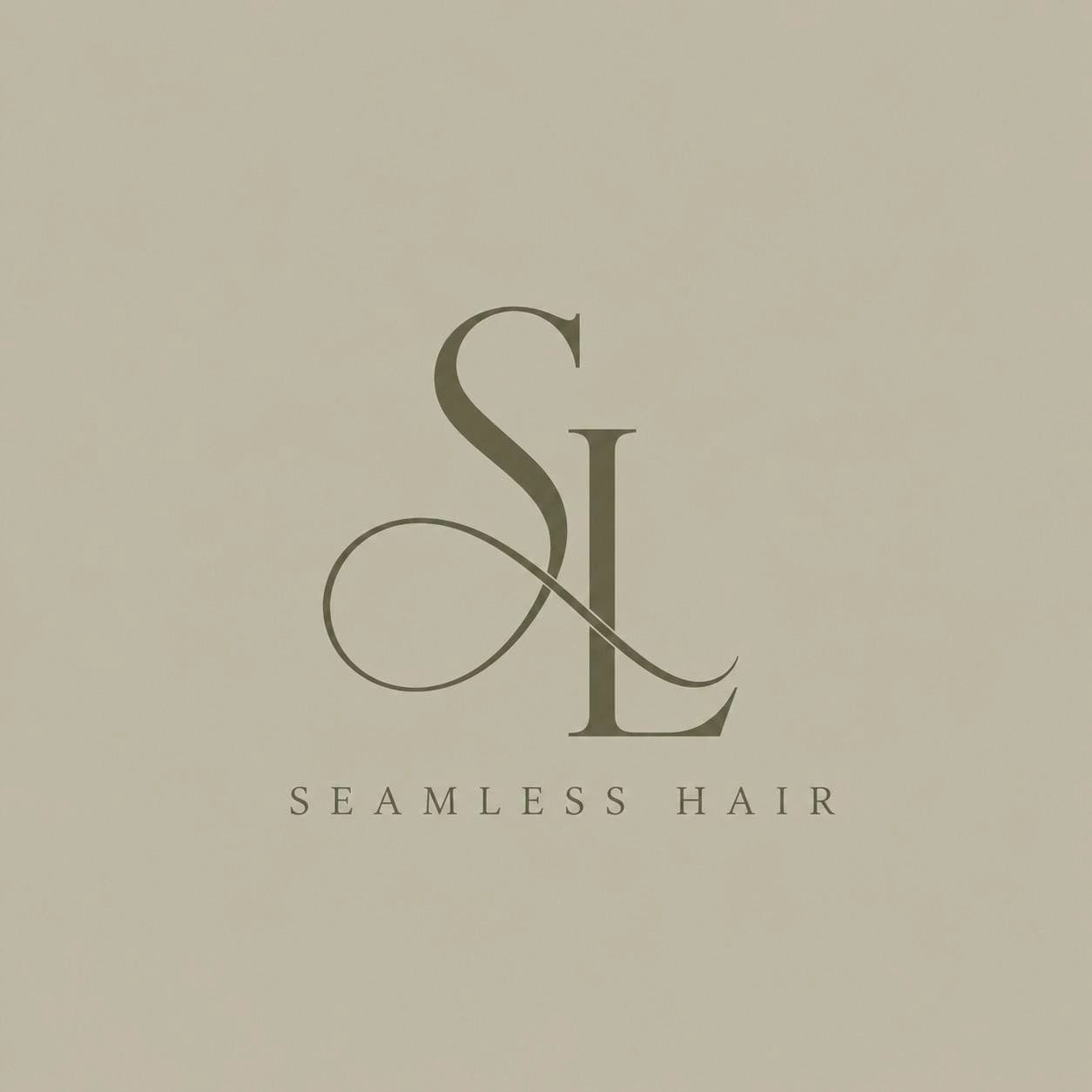Logo officiel Seamless Hair, monogramme SL et logotype
